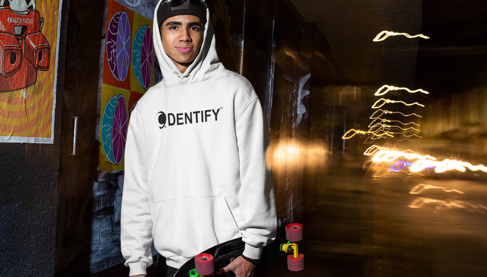 Identify Hoodie | Identify yourself… Discover your understanding… Investigate your perspective… Seek your truth… Explore your Mind… Shop Glazed Over & Wind Songs Of Mars |  When waves get whipped up and frothy they look glazed over. Urban Skate wear.   