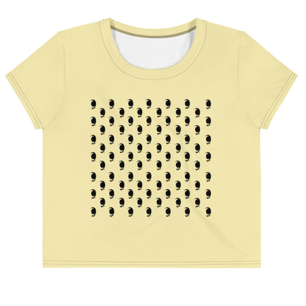Glazed Over Eye Crop Top - Yellow
